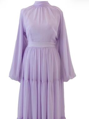 Modest Long-Sleeve Maxi Dress in lavender